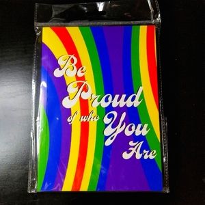 Pride "Be Proud Of Who You Are" Rainbow Notebook NWT
